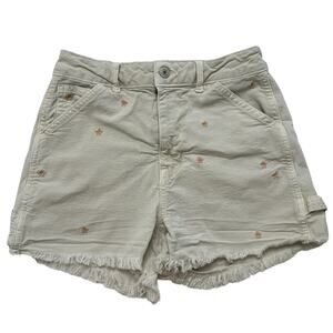 AMERICAN EAGLE Tan Flower Embroidered Highest Rise 90s Boyfriend Short Size 0